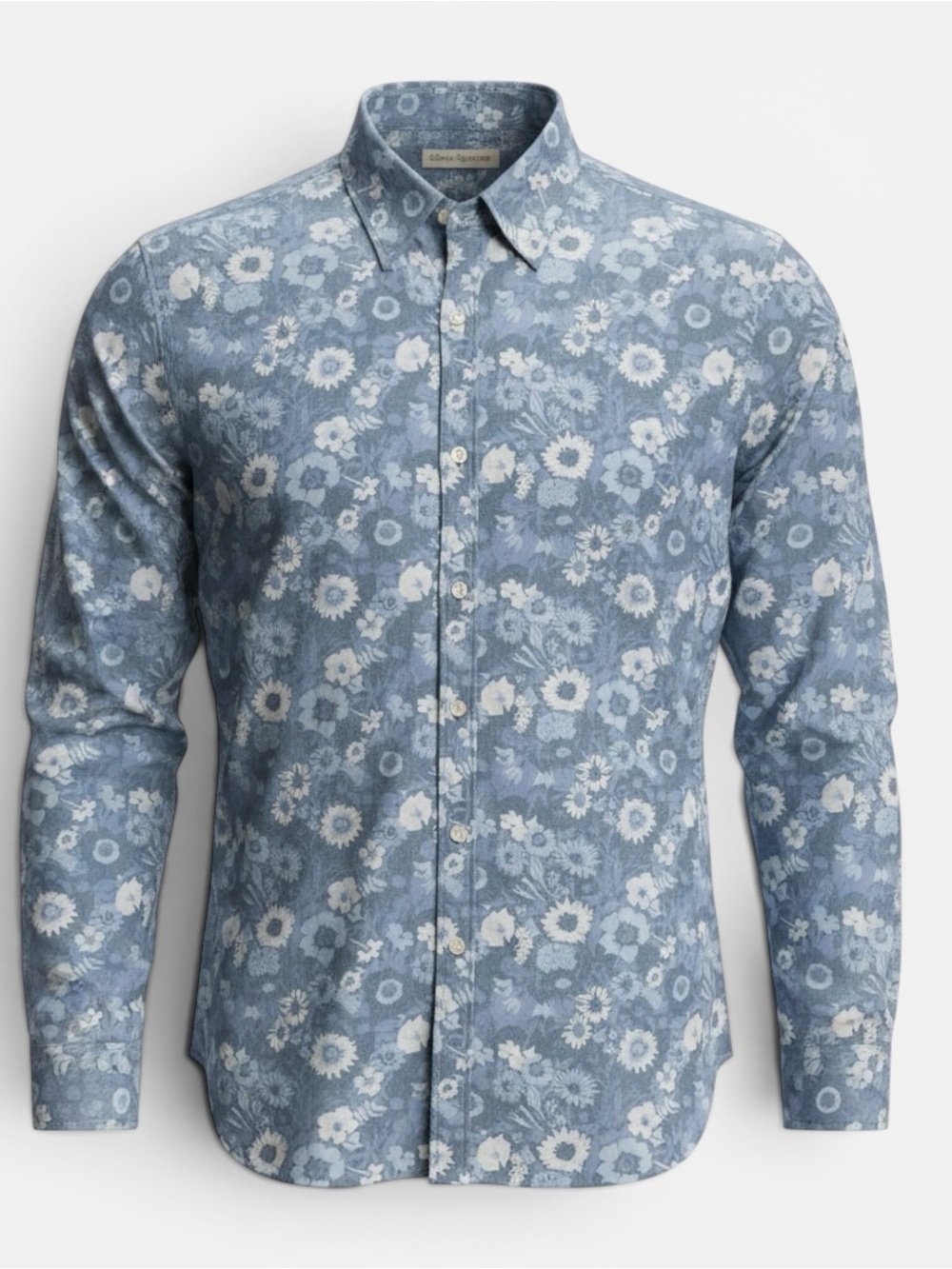 Oliver Spencer Denim Floral Shirt
size 15 (small)